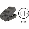 Leviton 15A 125V 2-Wire 2-Pole Hinged Cord Connector, Black 017-00102-0EP